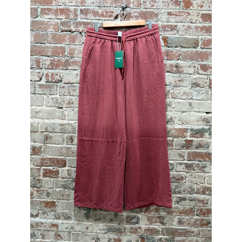 NEW Halara Linen-Feel Wide Leg Drawstring Pants Size Large - Picture 2 of 9
